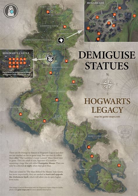 hogwarts legacy alle demiguise|All Demiguise Statue Locations and Map 